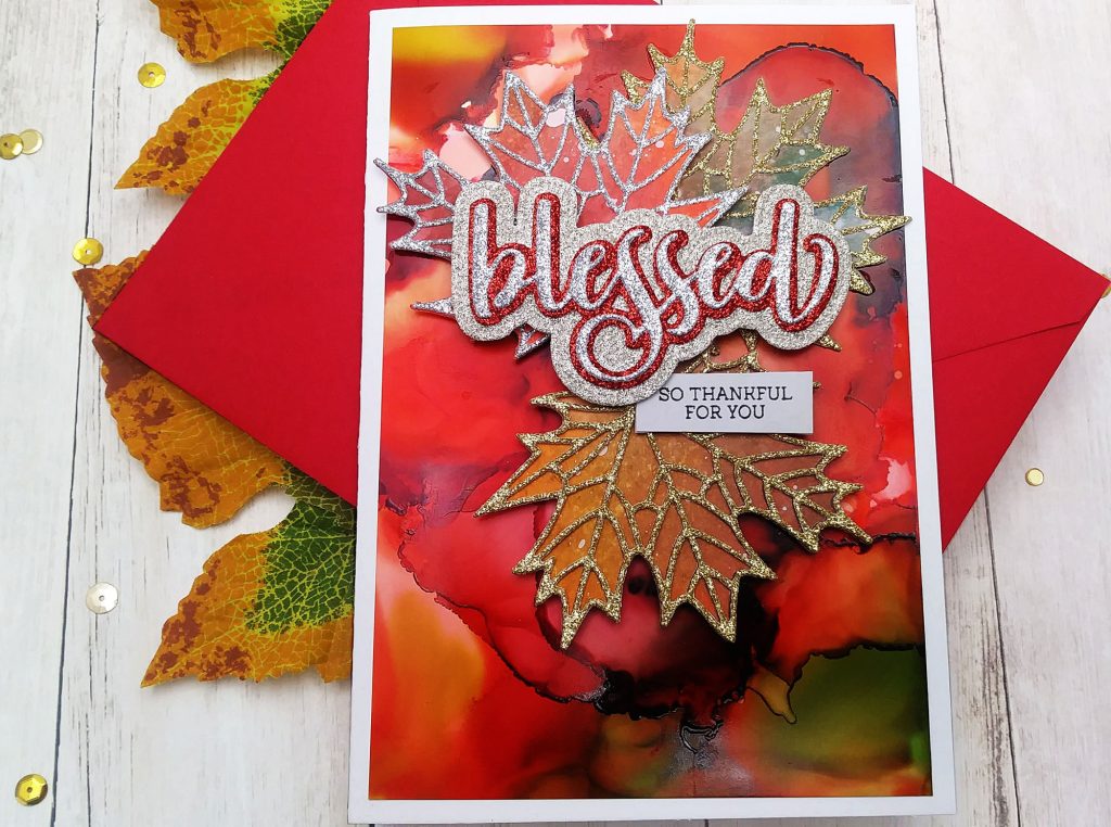 Alcohol-Inked Cards with a Stained Glass Look for Thanksgiving