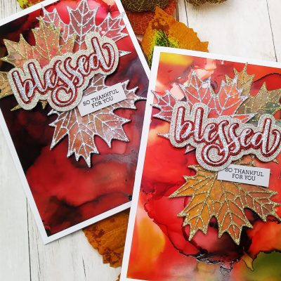 Alcohol-Inked Cards with a Stained Glass Look for Thanksgiving