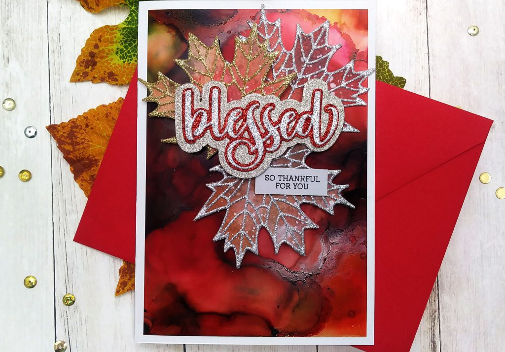 Alcohol-Inked Cards with a Stained Glass Look for Thanksgiving