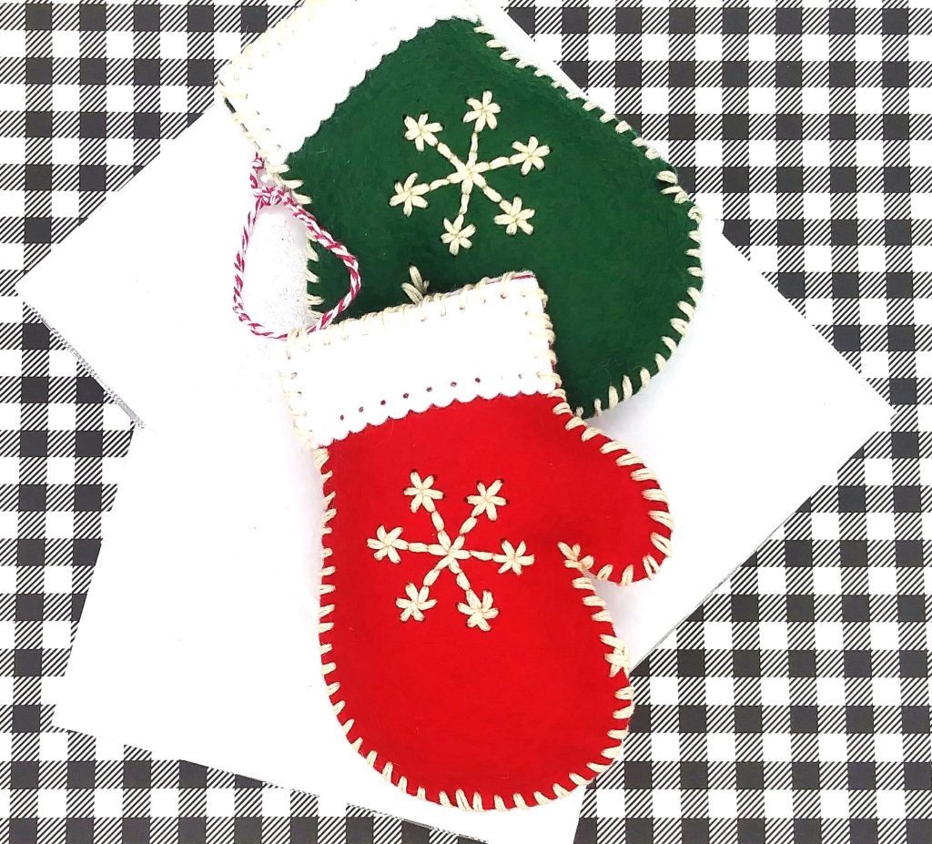 Stitched Mitten Ornaments