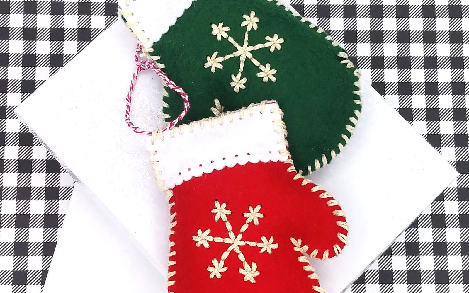 Stitched Mitten Ornaments