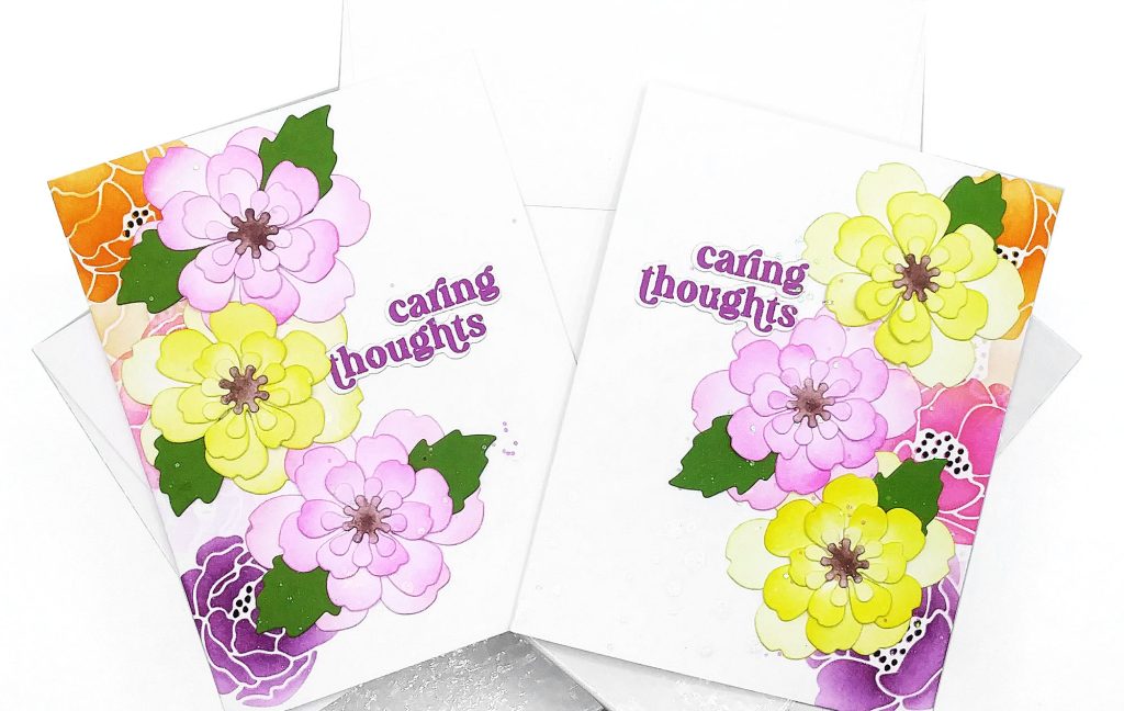 Caring Thoughts and Thinking of You 3D Flowers Cards