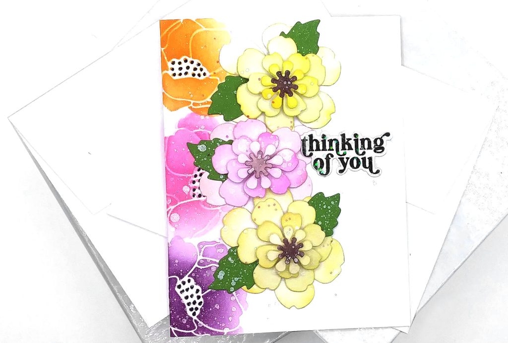 Caring Thoughts and Thinking of You 3D Flowers Cards