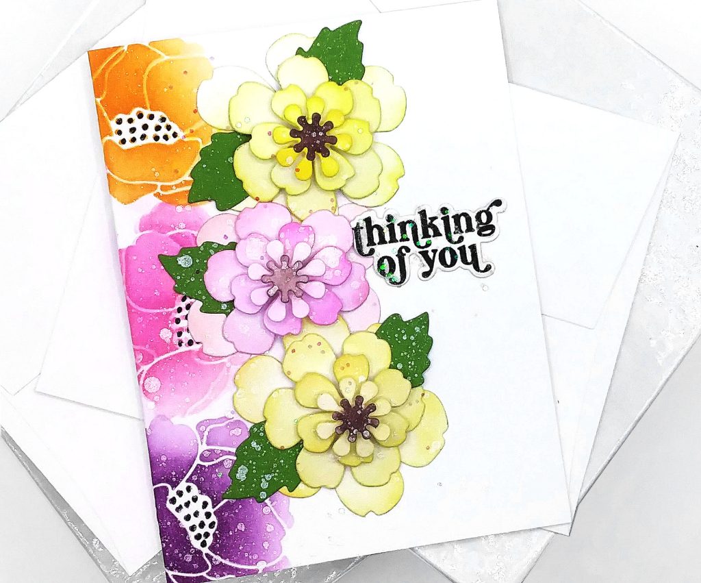 Caring Thoughts and Thinking of You 3D Flowers Cards