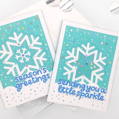 Snowflakes Christmas Cards with Mama Elephant “Everything Nice” Release