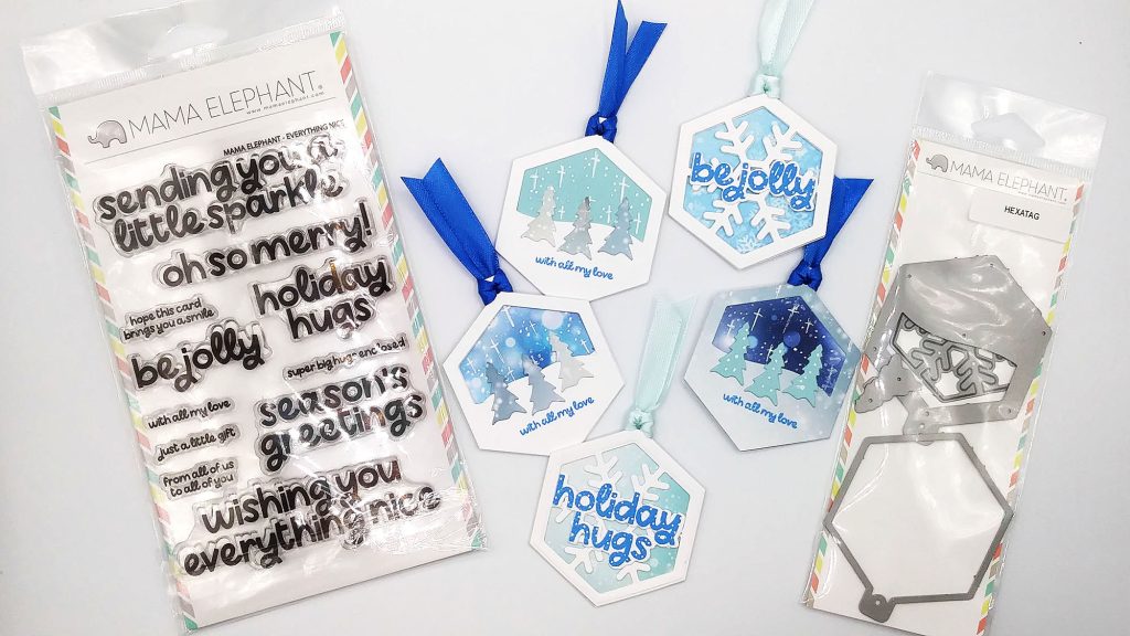 Christmas Gift Tags with Mama Elephant's "Everything Nice" Hexatags