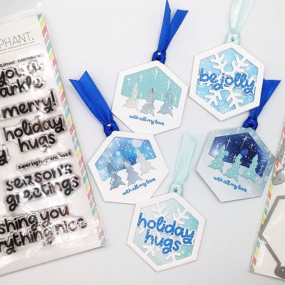 Christmas Gift Tags with Mama Elephant’s “Everything Nice” Hexatags