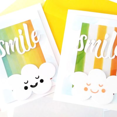 Smile Cards using My Favorite Things “Straight Up Rainbows” Die Set