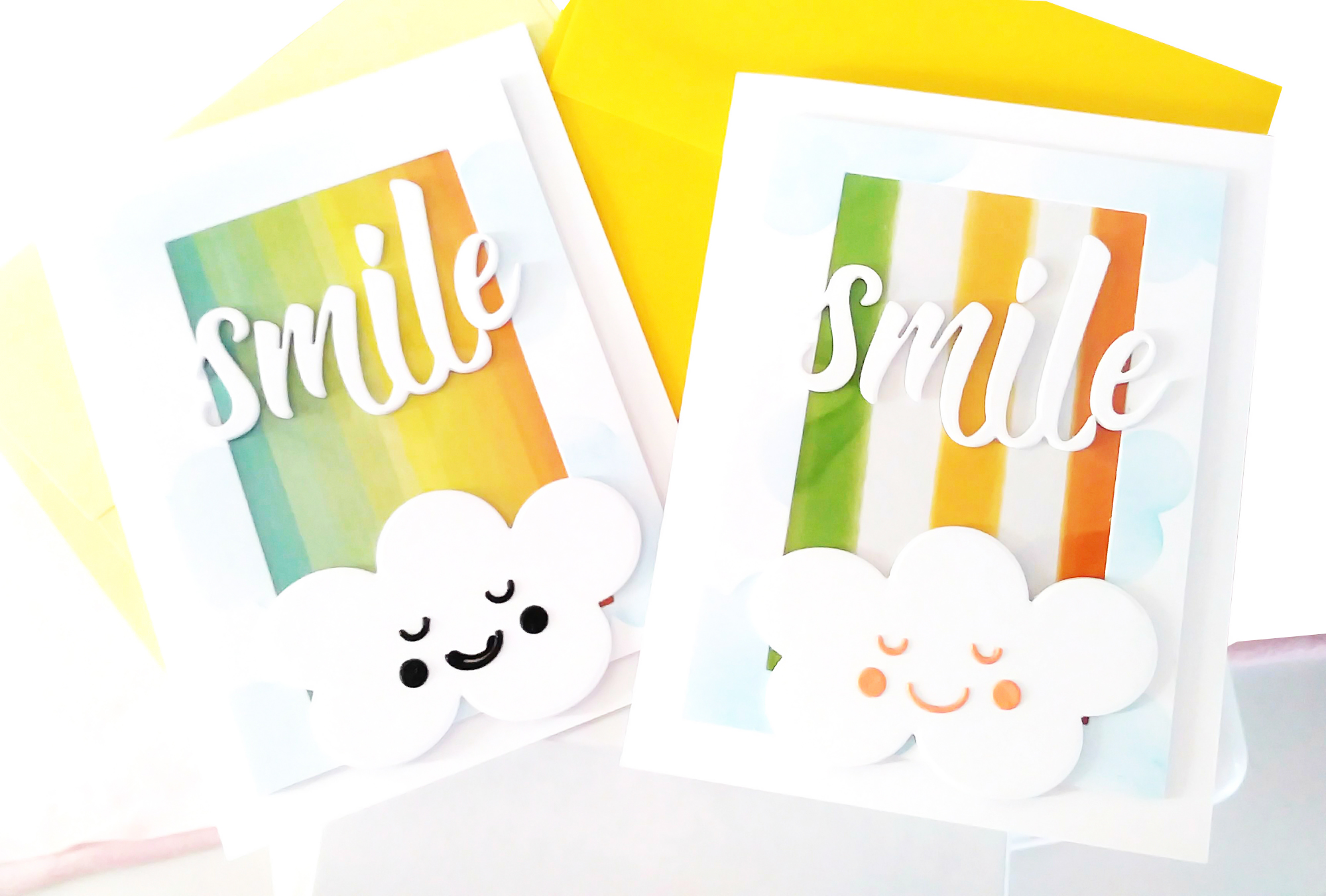 Smile Cards using My Favorite Things "Straight Up" Die Set