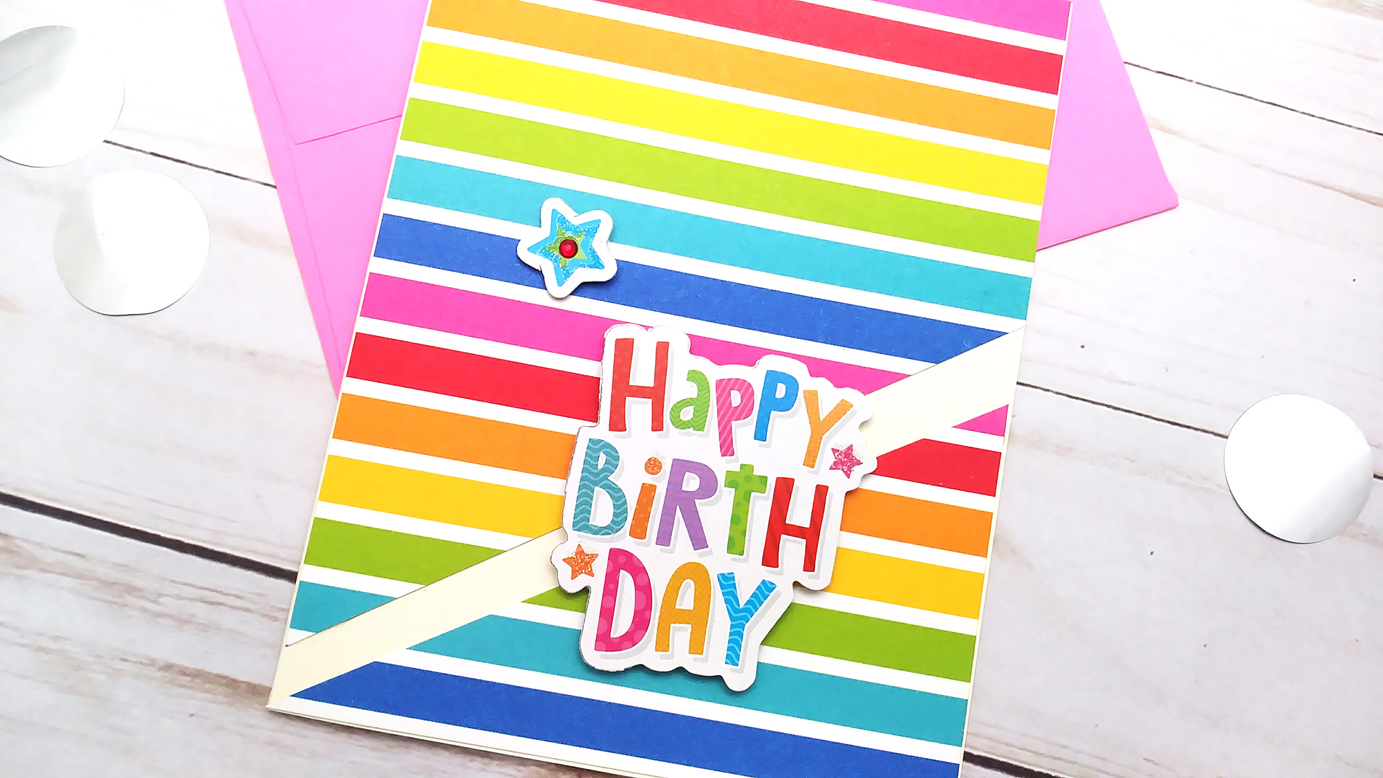 Birthday Cards with Pattern Paper & $1 Store Stickers