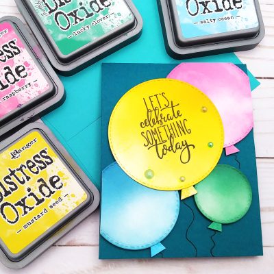 Birthday Balloons Cards with Circle Dies and Distress Oxide Inks