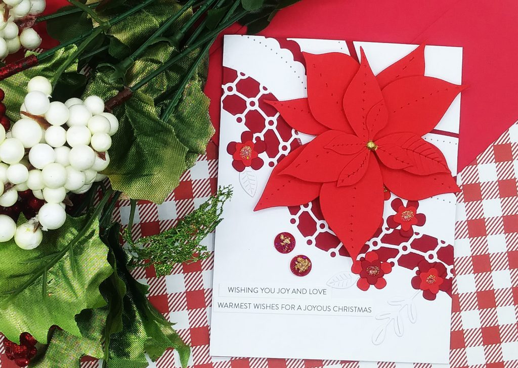 3D Poinsettia Flowers Saved my Christmas Cards 