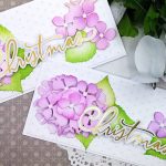Slimline Christmas Cards with Honey Bee Stamps Hydrangeas Layered Dies