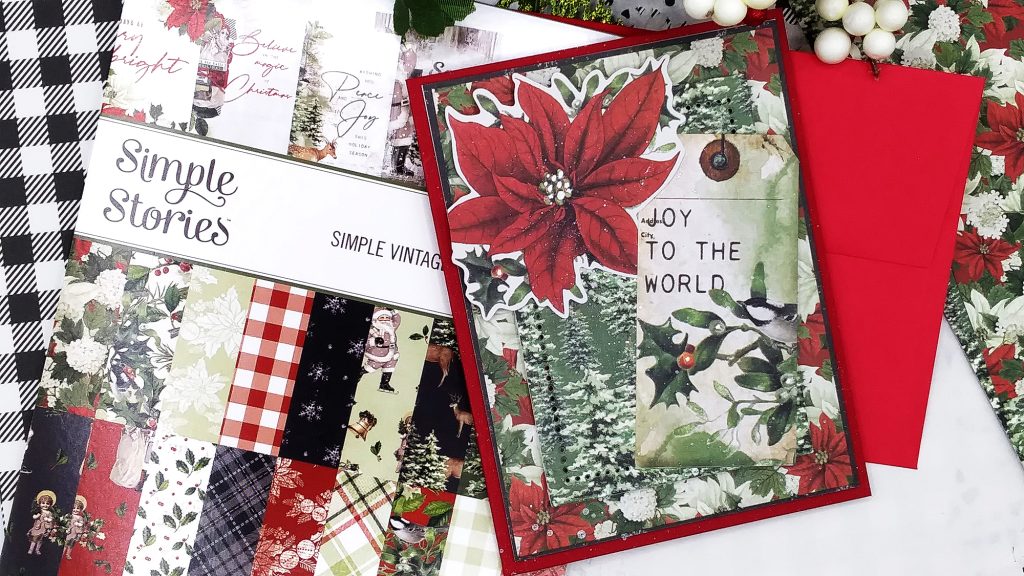 Vintage Rustic Christmas Cards with Simple Stories Papers Collection