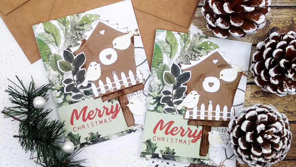 Christmas Cards with Spellbinders Birdhouses through the Seasons by Vicky Papaioannou