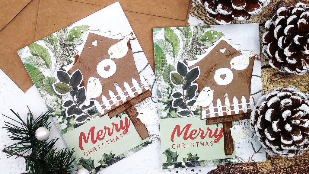 Christmas Cards with Spellbinders Birdhouses through the Seasons by Vicky Papaioannou