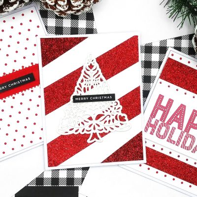 Red Glittery, Glamourous Christmas Cards