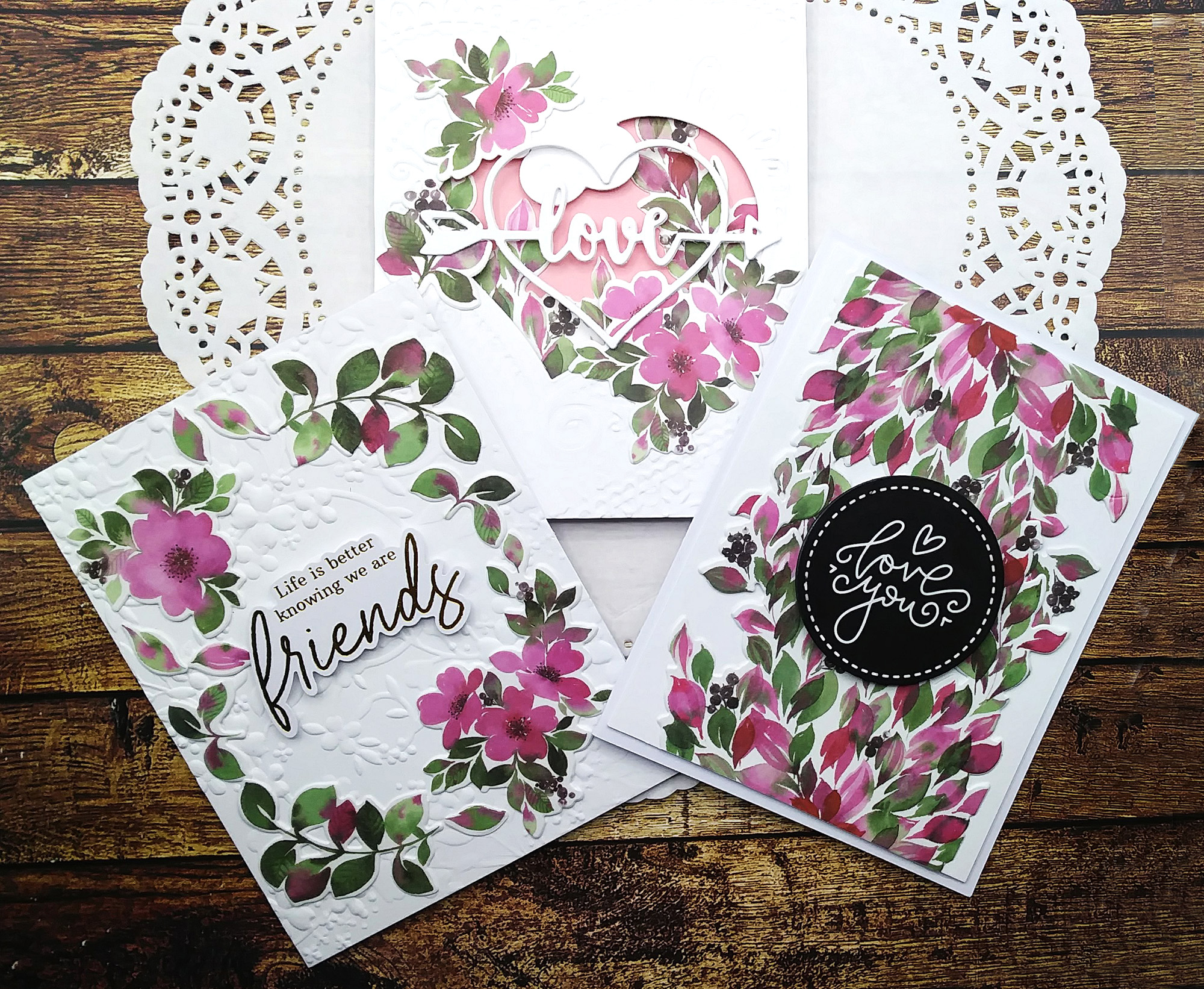 Valentine's Day Cards with Pinkfresh Studio's Washi Tape Die Bundles