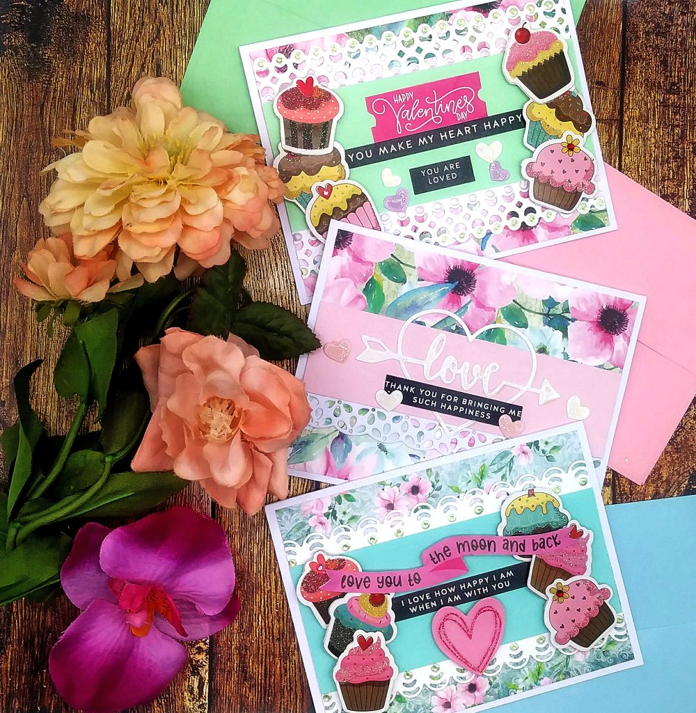 Valentine's Day Cards with Stickers, Kits & Embellishments