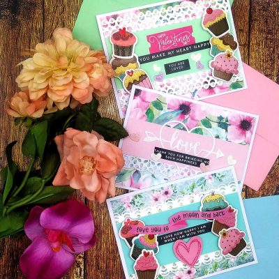 Valentine’s Day Cards with Stickers, Kits & Embellishments