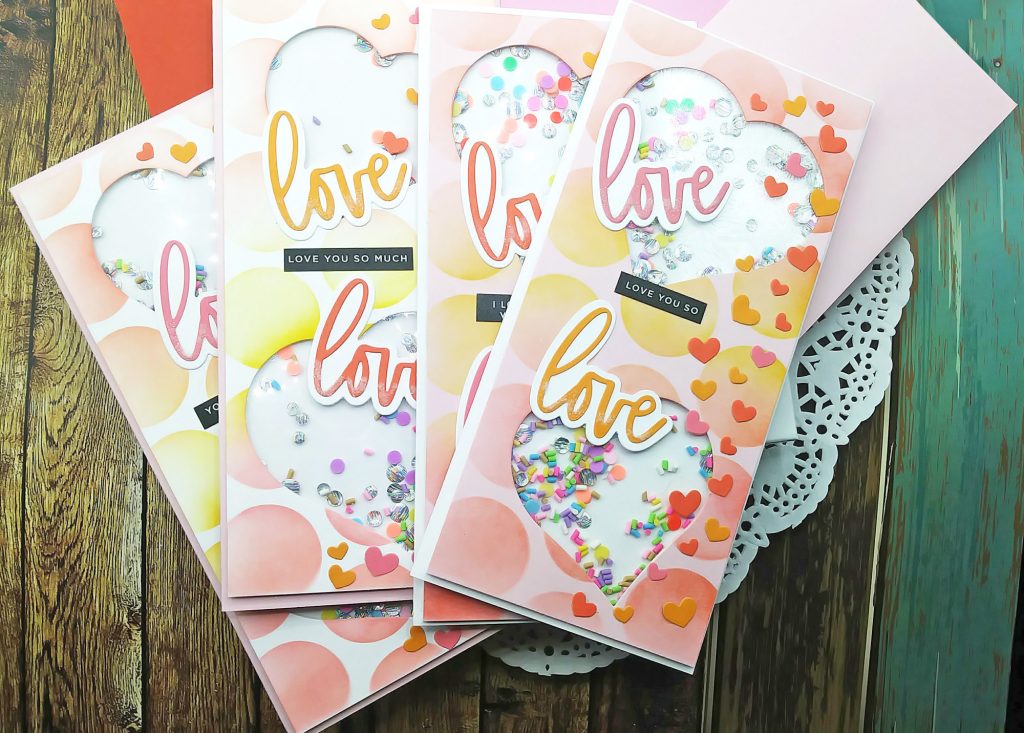 Valentine's Day Vertical Slimline Shaker Cards