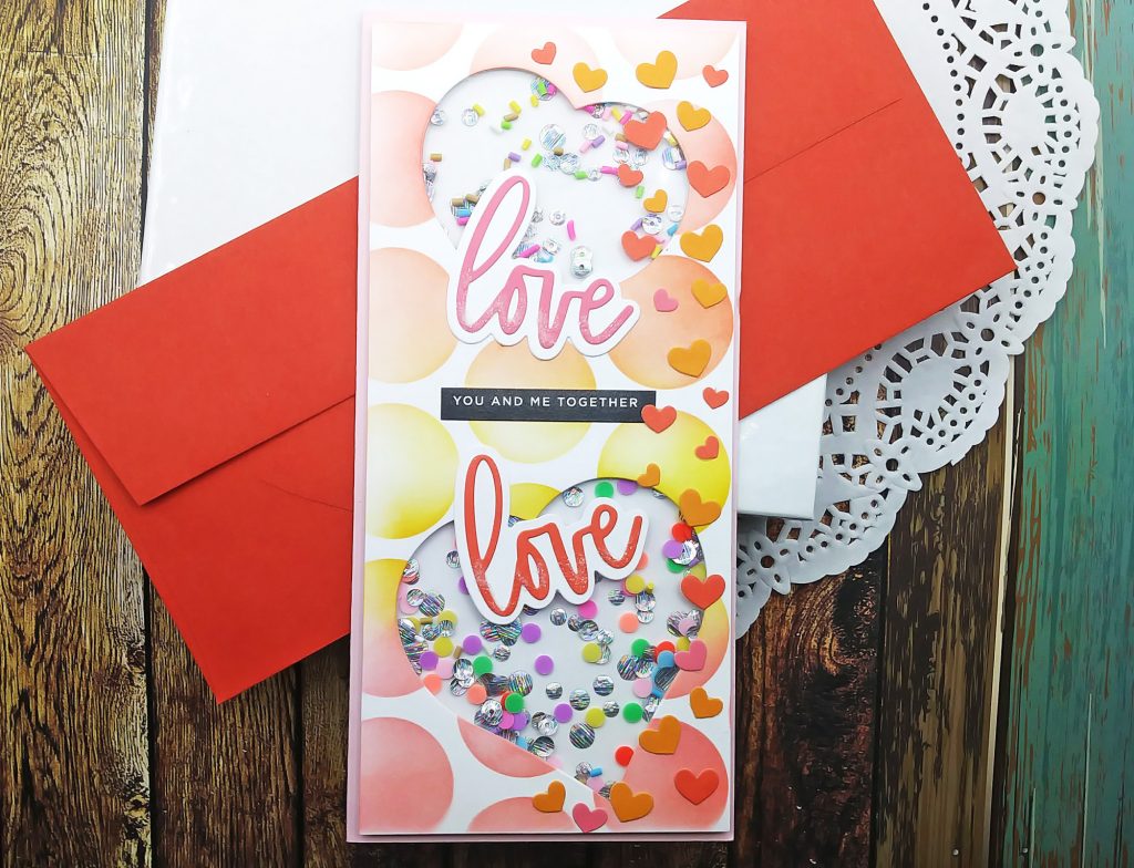 Valentine's Day Vertical Slimline Shaker Cards