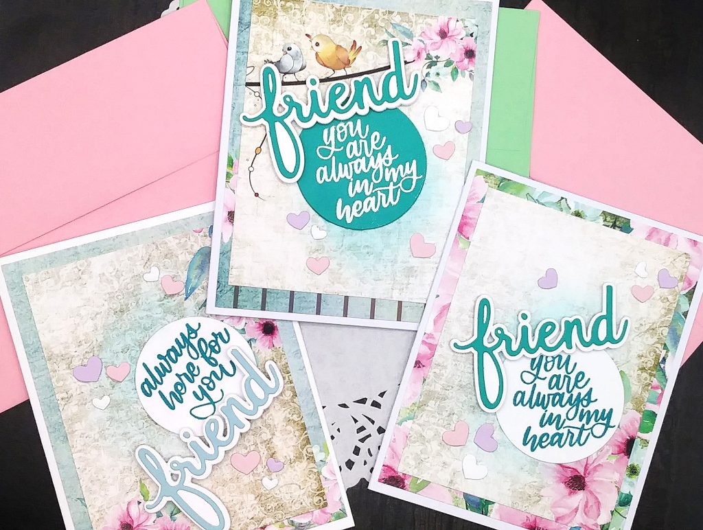 Friendship Cards with Dress my Craft Magnolias Paper Pack