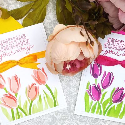 Layer Stenciling with Simon Says Stamp Tulips Stencil Set