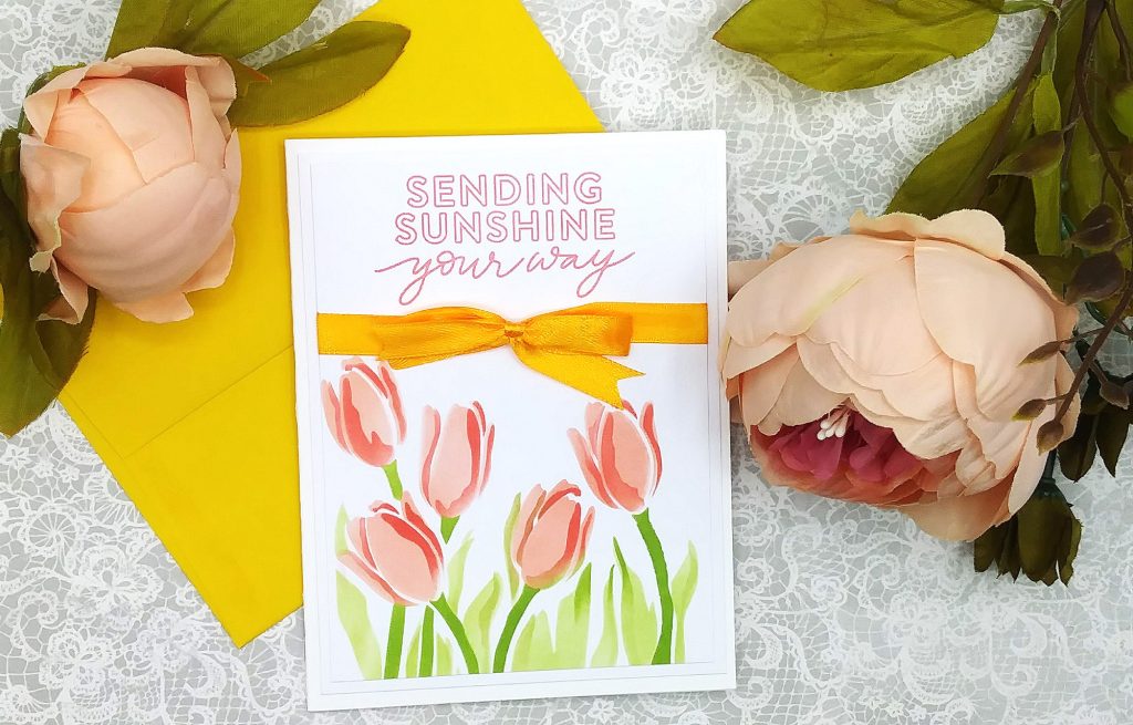 Layer Stenciling with Simon Says Stamp Tulips Stencil Set