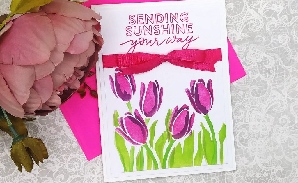 Layer Stenciling with Simon Says Stamp Tulips Stencil Set