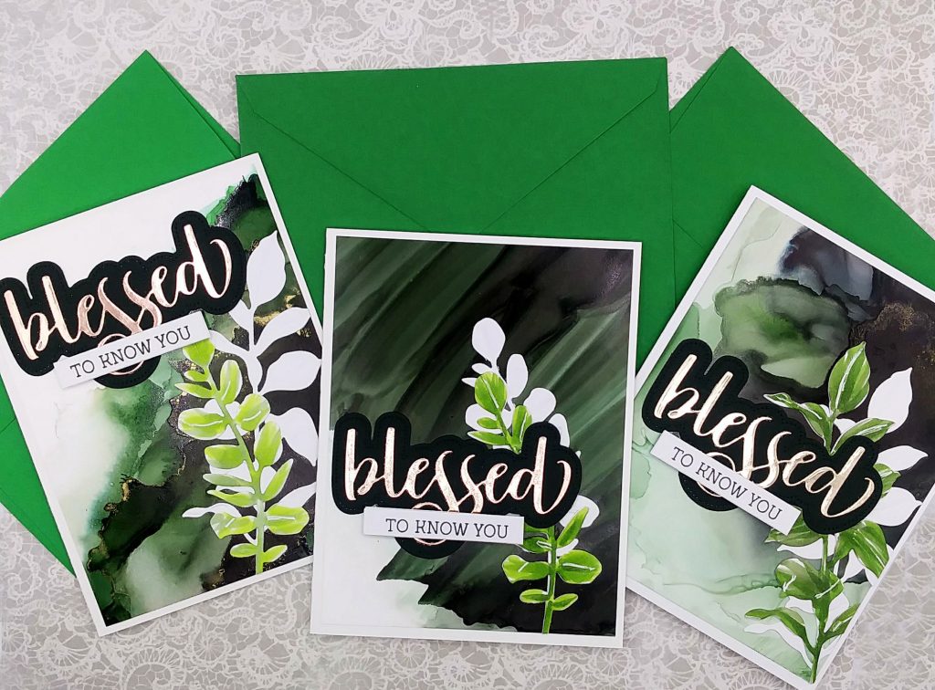 Going Green with Alcohol Inks and Honey Bee Stamps Dies/Stamps