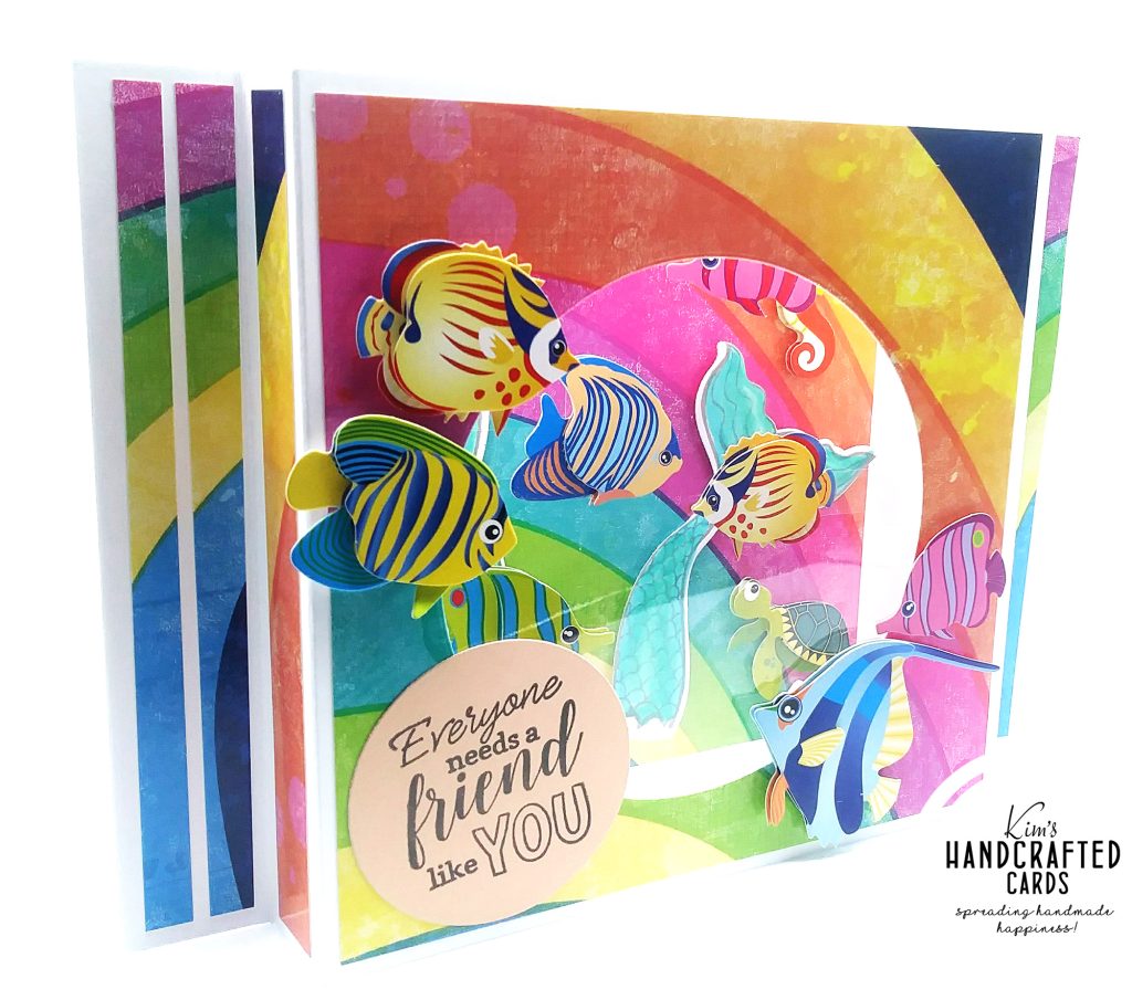Floating Shadow Box Card with a Rainbow Underwater Scene