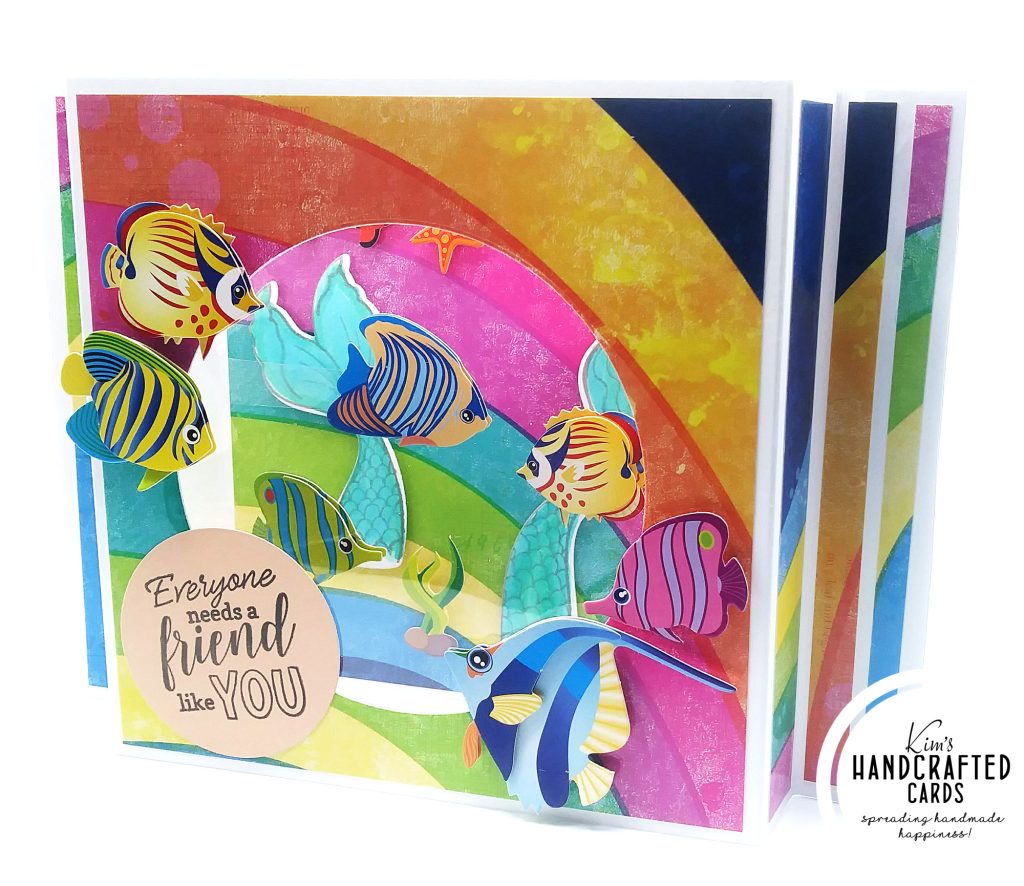 Floating Shadow Box Card with a Rainbow Underwater Scene