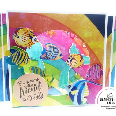 Floating Shadow Box Card with a Rainbow Underwater Scene