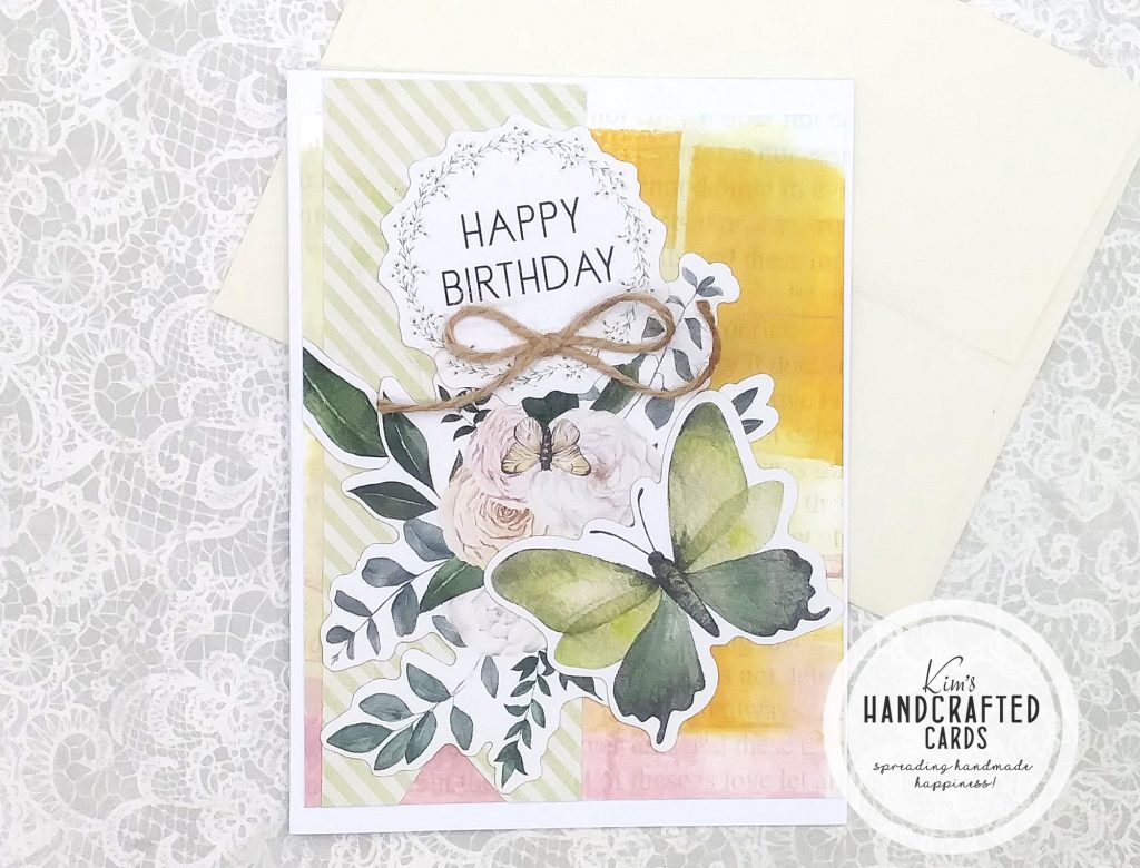 Pretty Pattern Paper Cards with Paper Rose Butterfly Garden Collection