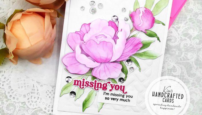 Missing You Card with Honey Bee Stamps Peony Lovely Layers Die Set