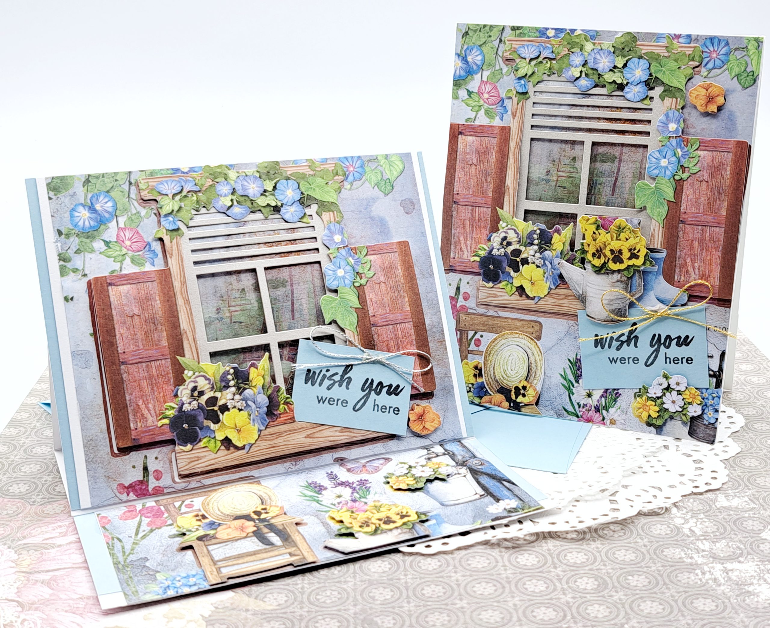 Cards with Dollar Tree 3D Window Floral Stickers