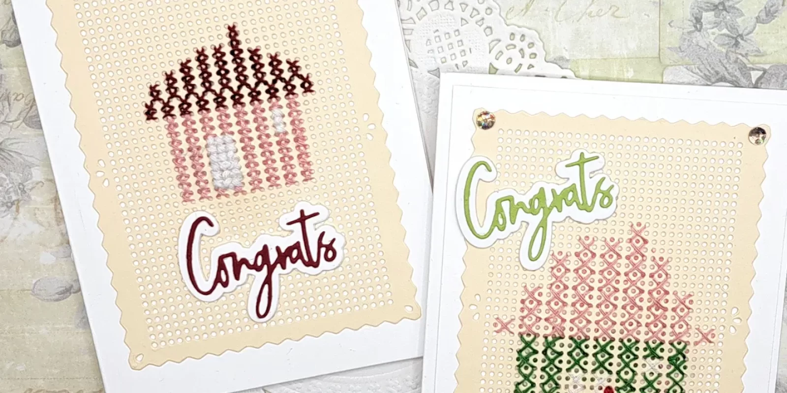 Freehand Cross-Stitched Cards