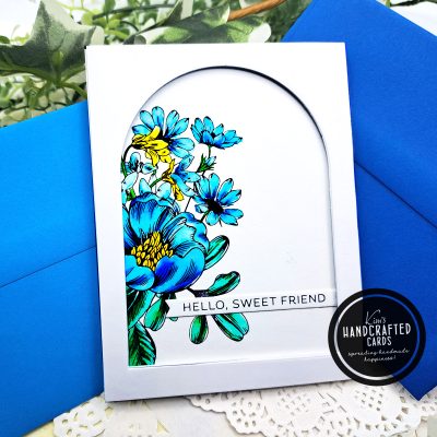 Watercolor Blue Bouquet with Spellbinders BetterPress System