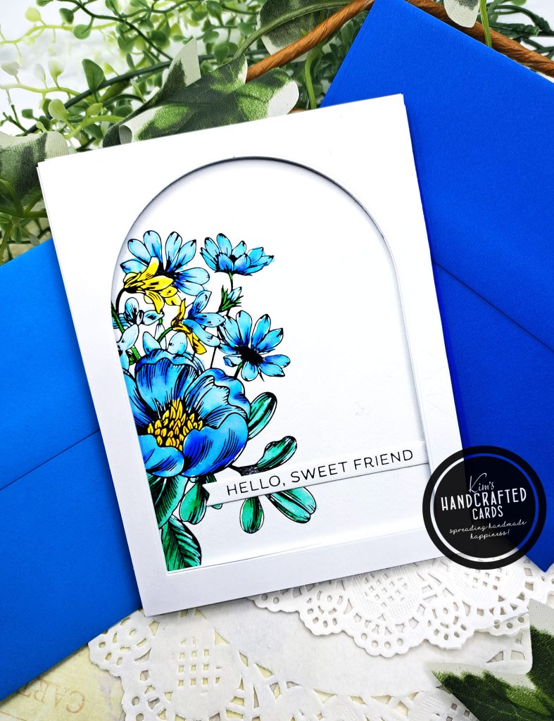 Watercolor Blue Bouquet with Spellbinders Betterpress System