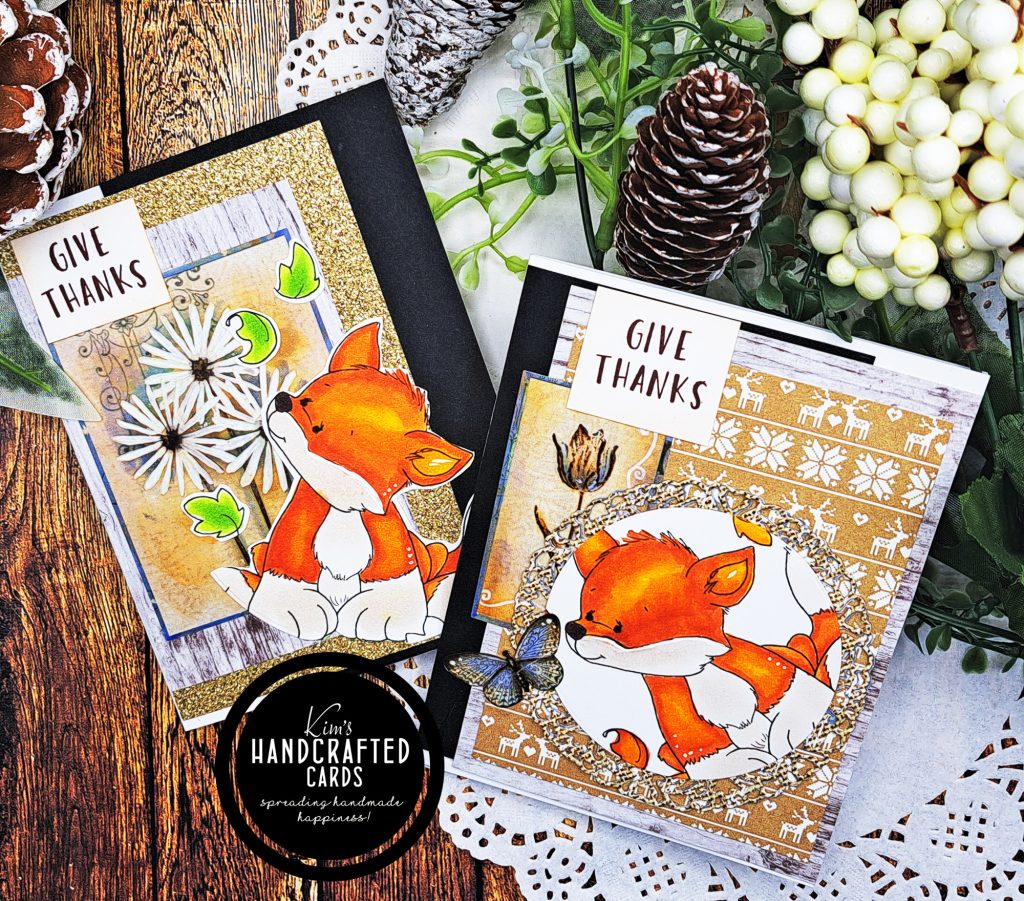 Mixing Pattern Papers with Digital: Whimsy Stamp's Autumn Fox