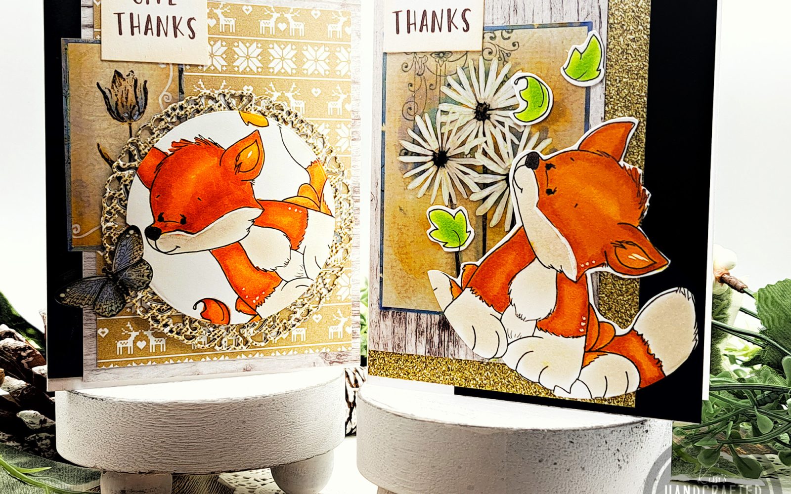 Mixing Pattern Papers with Digital: Whimsy Stamp’s Autumn Fox