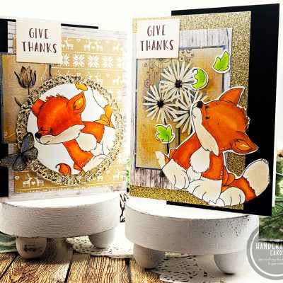 Mixing Pattern Papers with Digital: Whimsy Stamp’s Autumn Fox