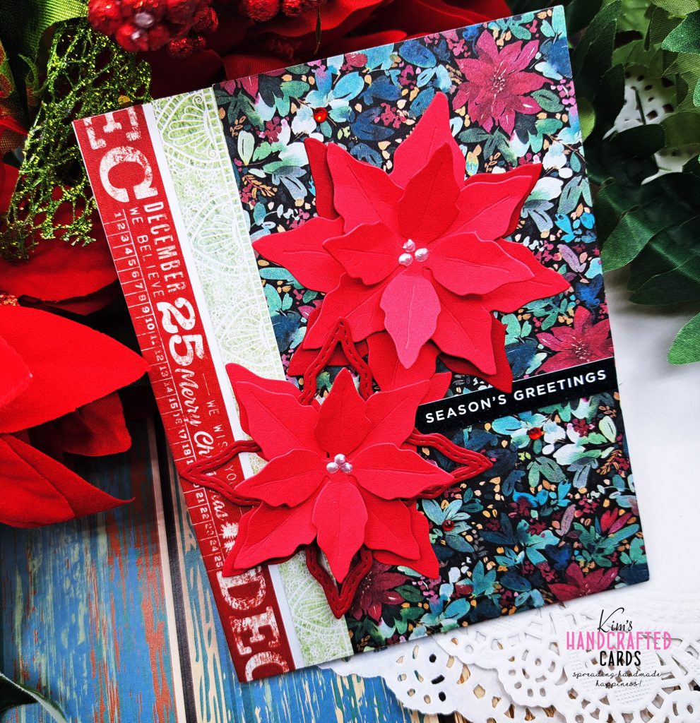 Poinsietta Christmas Card ~ Kim's Handcrafted Cards