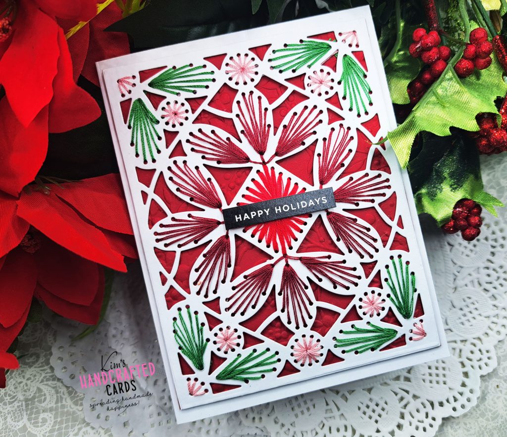 Stitched Petal Frame Christmas Card