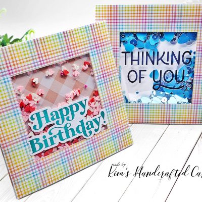 Square Shaker Cards with Rub-on Transfers