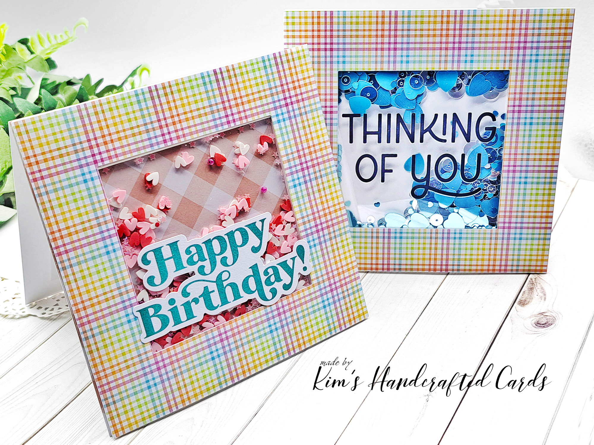 Square Shaker Cards with Rub-on Transfers