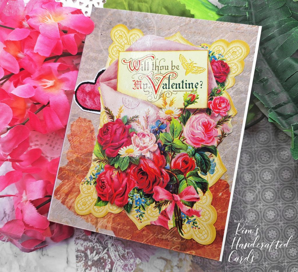 Vintage Old Time Embellishments Repurposed for Valentine's Day Z-fold Card + Bonus Card