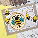 Stitching on Cards using Lawn Fawn Embroidery Hoop and Free Pattern