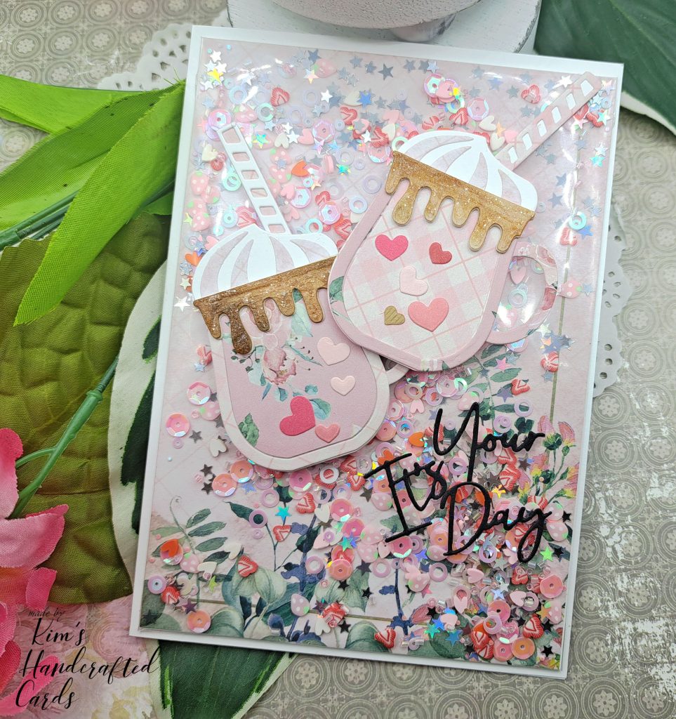 Borderless Shaker Card with KSCraft Mug Die Set & Sequins Mix